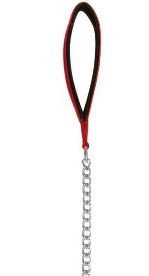 CHROME LEASH WITH NYLON HANDLE